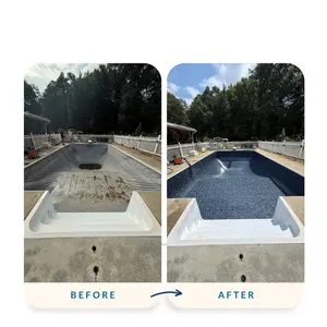 Before After Drained Pool Liner Install Canton