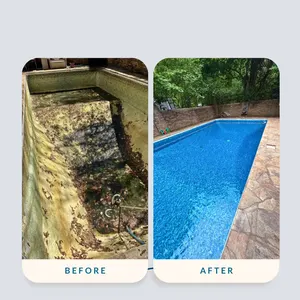 Before After Drained Pool Tile Repair Ball Ground