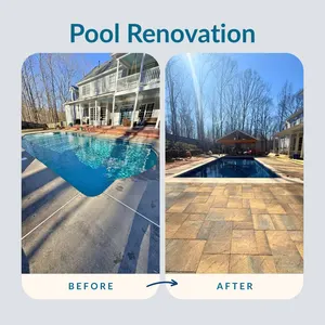 Before After Pool Patio Renovation Ball Ground