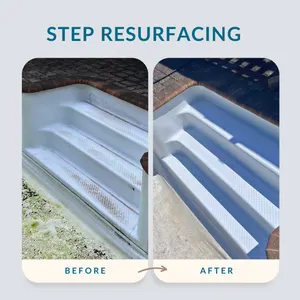 Before After Pool Step Resurfacing Ball Ground