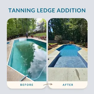 Before After Pool Tanning Ledge Addition