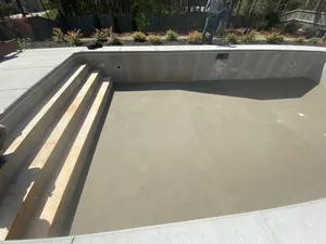 Empty Gunite Pool Shell Wide Steps Ball Ground