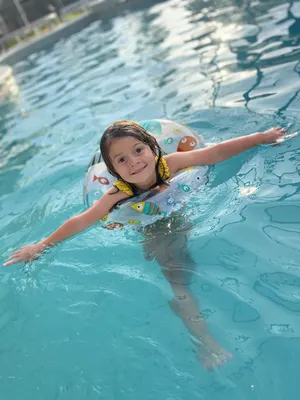 Girl Swim Vest In Ground Pool Canton