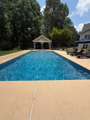 Rectangular In Ground Pool Pavilion View Ball Ground