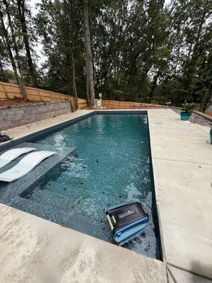 Rectangular Pool Retaining Wall Ball Ground