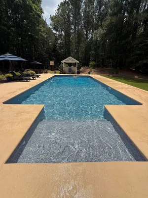 Rectangular Pool Sunken Water Feature Ball Ground