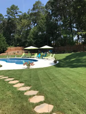 Stepping Stone Path In Ground Pool Ball Ground