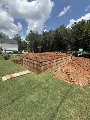 Wooden Form Boards New Pool Excavation Ball Ground