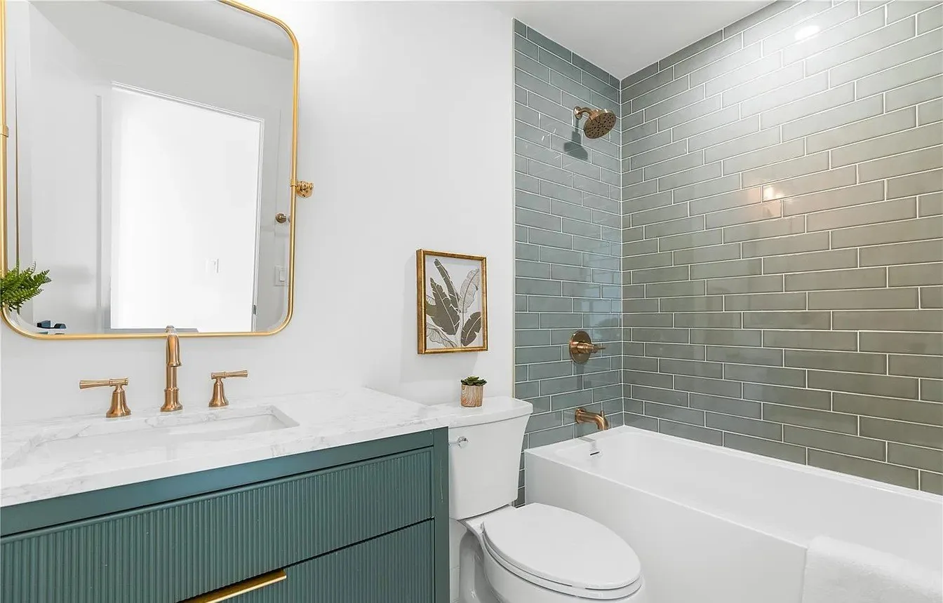 Bathroom Remodel Teal Tile project in Oklahoma City, OK