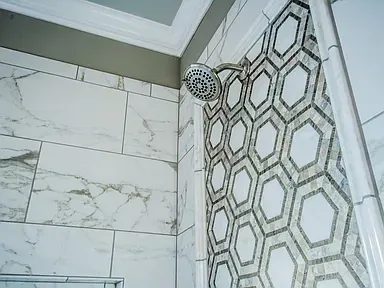 Marble Tile Shower Remodel project in Oklahoma City, OK