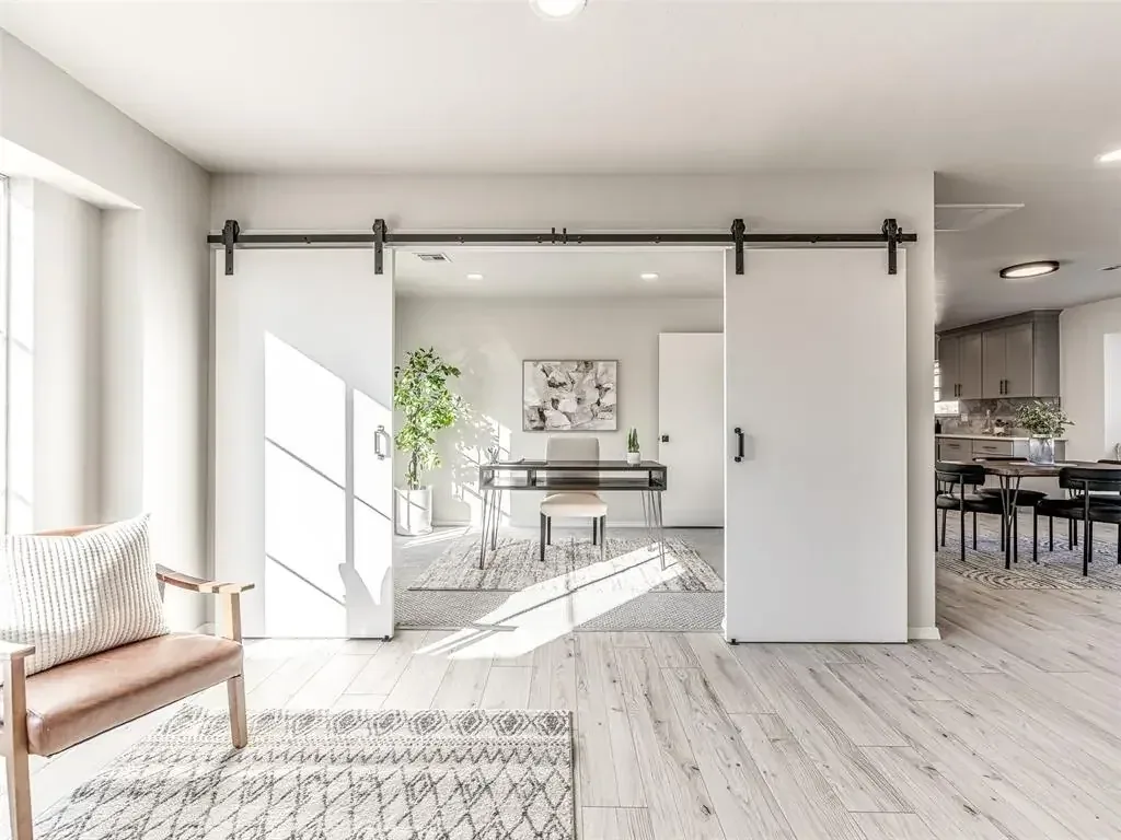 Remodeled Interior Barn Door Office project in Oklahoma City, OK