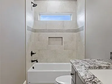 Tiled Bathtub Surround Bathroom Remodel project in Oklahoma City, OK
