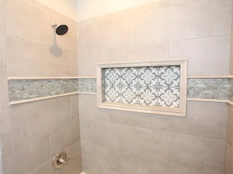 Tiled Shower Remodel Niche project in Oklahoma City, OK
