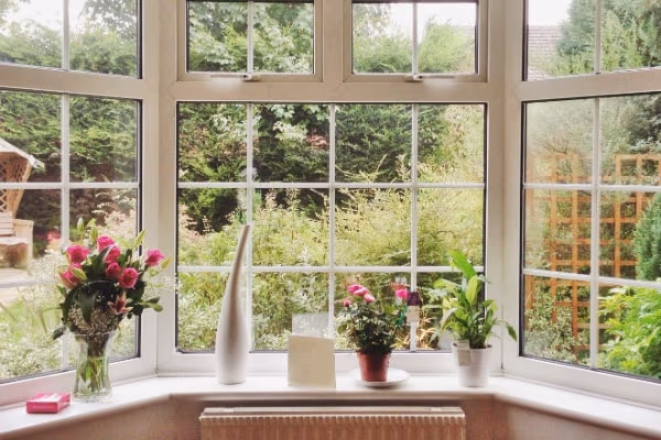 Bay Window Grille Sill Plants Garden View