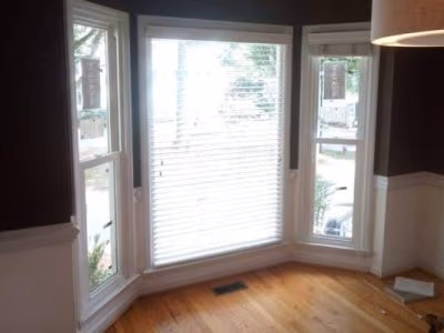 Bay Window Three Panel Hardwood Floor
