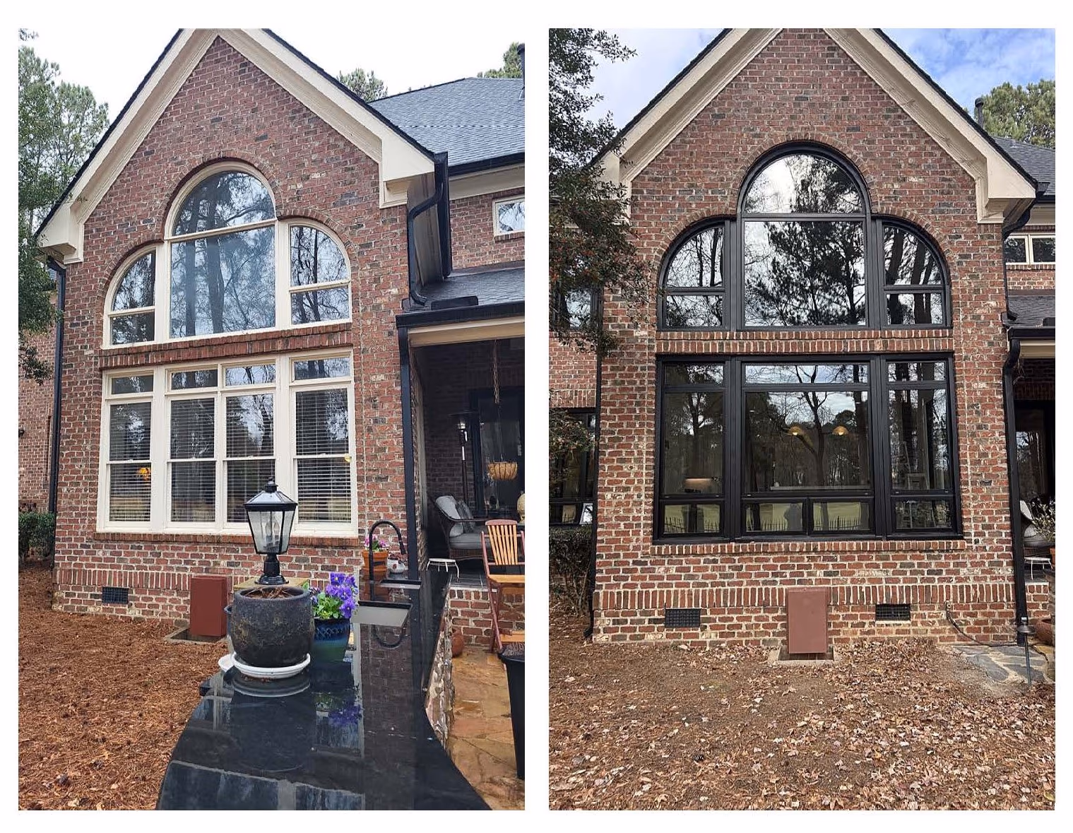 Before After Arched Window Replacement Brick