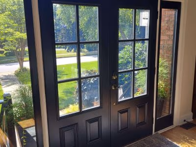 Black French Double Door Sidelight Foyer
