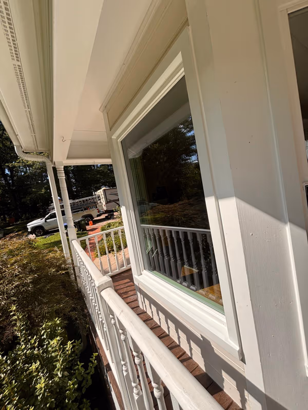 Front Porch Replacement Window White Trim