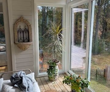 Sunroom Corner Windows Potted Plants