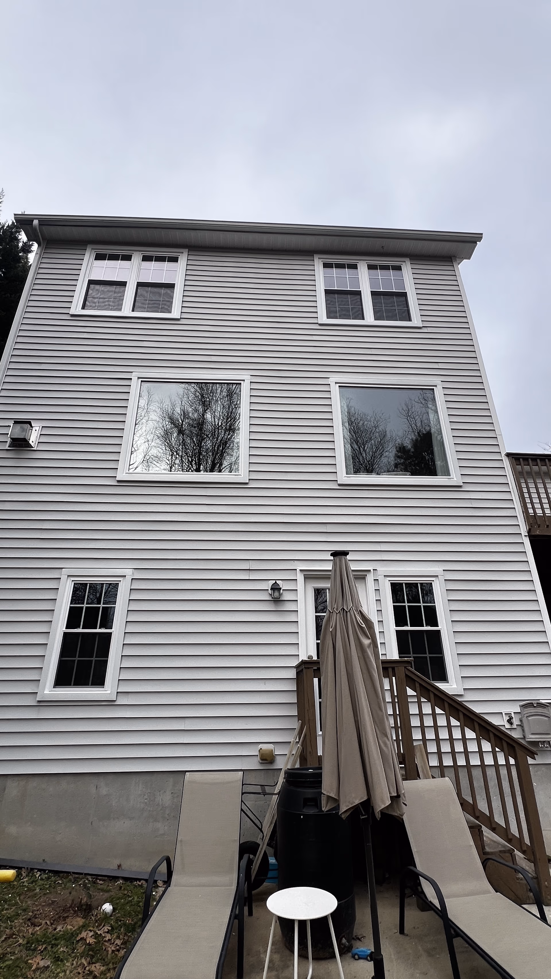 Three Story Rear Elevation Replacement Windows